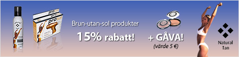 15% rabatt på Natrelle brun-utan-sol