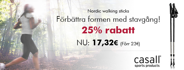 25% rabatt Nordic walking sticks!