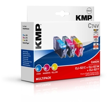 KMP CLI-521C/M/Y Value Pack