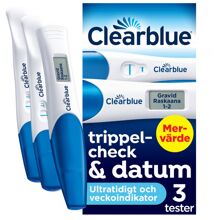 Clearblue Graviditetstest Trippelcheck + Datum 3 st/paket