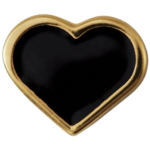 Design Letters Enamel Heart Charm Gold Black