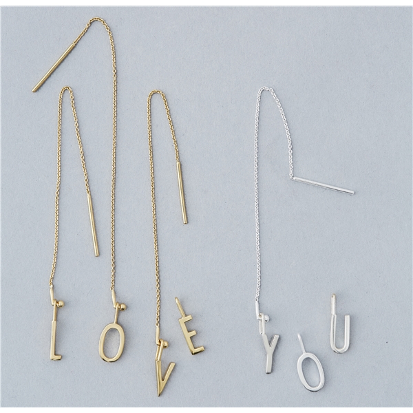 Design Letters Earring Chain Gold (Bild 2 av 3)