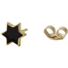 Design Letters Earring Stud Enamel Star Gold