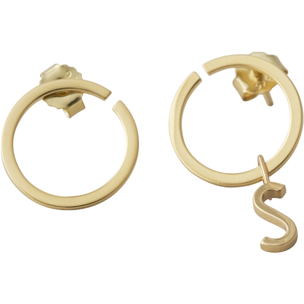 Design Letters Earring Hoops 16 mm Gold (Bild 2 av 2)