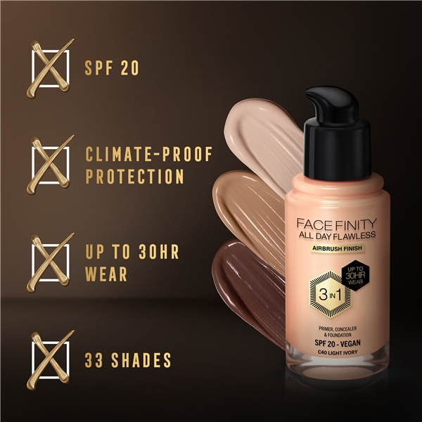 Facefinity All Day Flawless 3 in 1 Foundation (Bild 6 av 7)