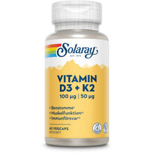 60 kapslar - Solaray Vitamin D3 & K2