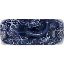 Carp Blue - Japonism Plate 28.5x14x2.5cm