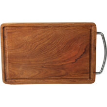 Skärbräda med metallhandtag i Teak