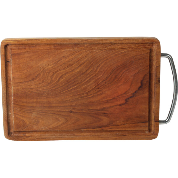 Skärbräda med metallhandtag i Teak