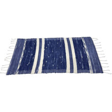 Matta - Randigt 60 x 130 cm. indigo blå