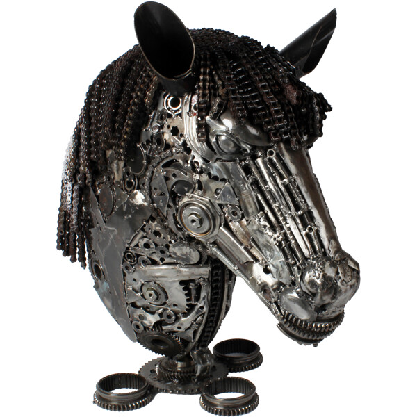 Metallskulptur Horse Head (Bild 1 av 3)