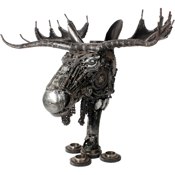 Metallskulptur Moose Head (Bild 1 av 3)