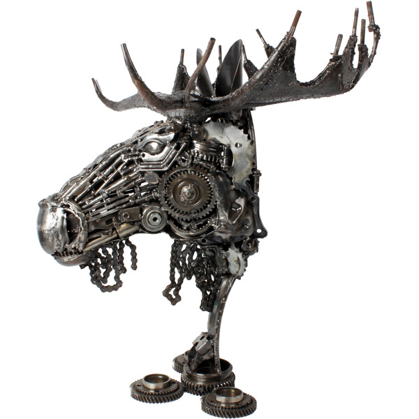 Metallskulptur Moose Head (Bild 2 av 3)