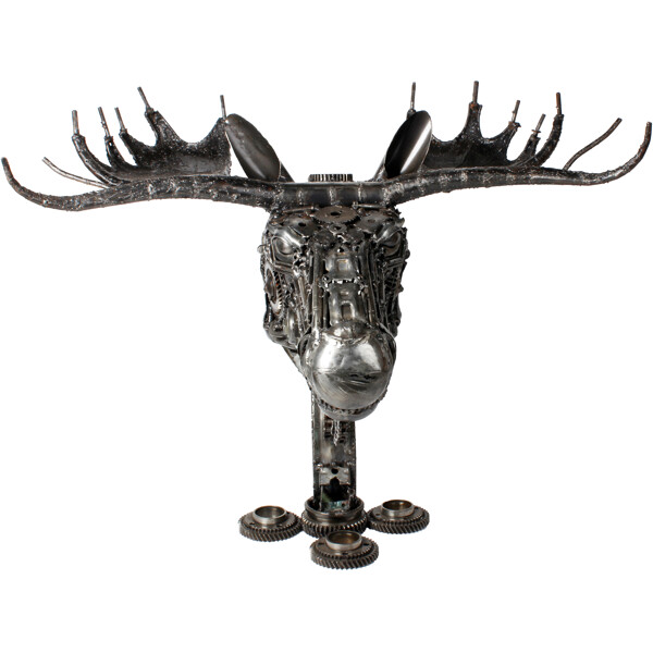 Metallskulptur Moose Head (Bild 3 av 3)