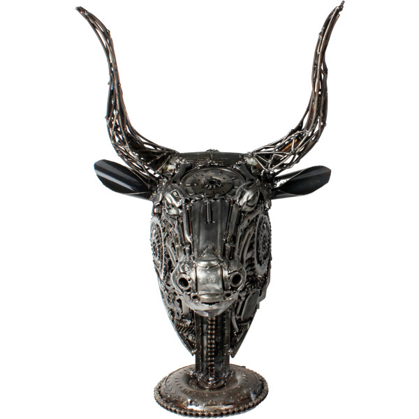 Metallskulptur Bull Head (Bild 2 av 3)