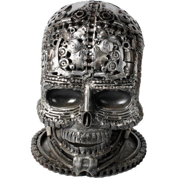 Metallskulptur Iron Skull (Bild 1 av 4)