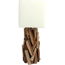 Bordslampa i Teak av drivved Natur