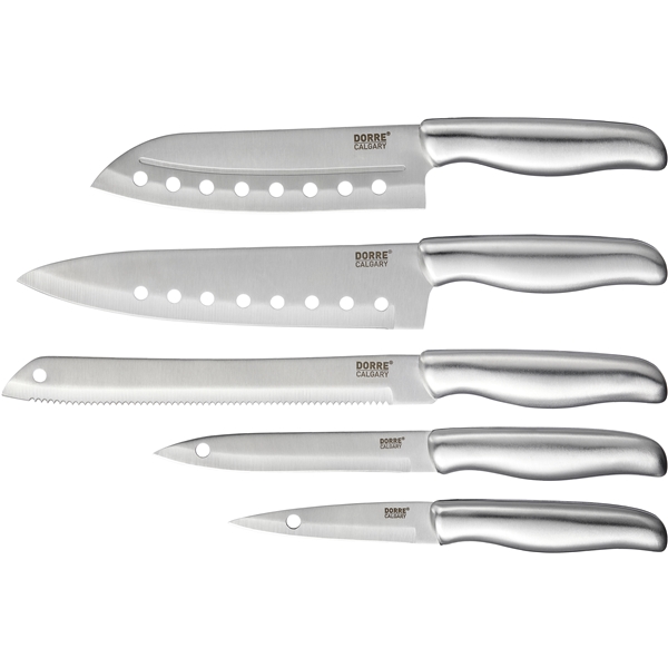 Calgary Knivset i stål 5 knivar (Bild 1 av 3)