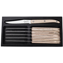 Grillknivar Laguiole Oak Wood tandad 6-pack