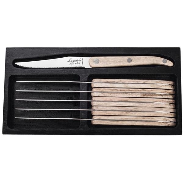 Grillknivar Laguiole Oak Wood tandad 6-pack (Bild 1 av 10)