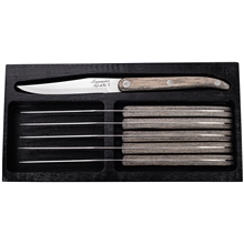 Grillknivar Laguiole Grey Pakka slät 6-pack