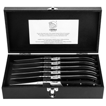 1 set - Grillknivar Laguiole Black Ebony slät 6-pack