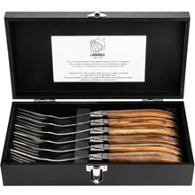 1 set - Oliv - Gafflar Laguiole 6-pack