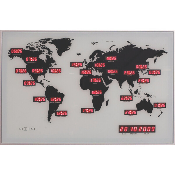 World Time Digit Väggklocka (Bild 1 av 4)