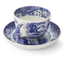 Blue Italian Jumbo Kaffekopp med fat