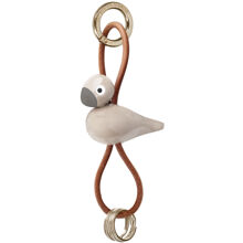 Fågel Nyckelring Naturläder Sand