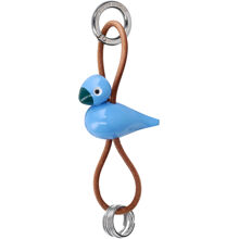 Fågel Nyckelring Naturläder Blå