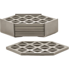 1 set - Taupe - Glasunderlägg Triangles 6 st