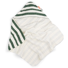 Green - Done by Deer Hooded Towel Stripes