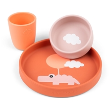 Done By Deer Dinner Set Happy Clouds Papaya