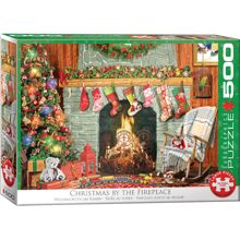Pussel 500 Bitar Christmas by the Fireplace