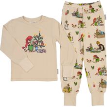 86-92 cl - Pyjamas Pettson & Findus Jul Beige