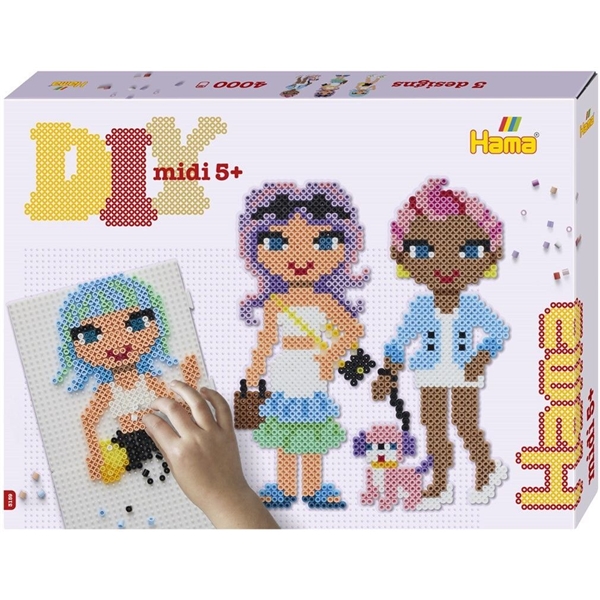 Hama Midi Gift Box Fashion Girls 4000 st (Bild 1 av 3)