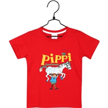 122-128 cl - Pippi T-Shirt Röd
