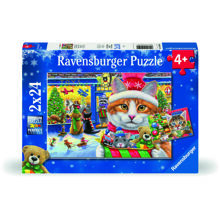 Pussel 2 x 24 Bitar Christmas Kitties