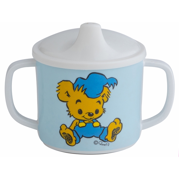 Bamse Spillsäker Pipmugg Vit/Blå (Bild 1 av 2)