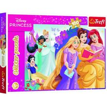 Pussel 100 Bitar Glitter Disney Princess