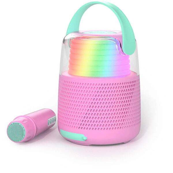 Högtalare Karaoke Kit Mic LED Rosa (Bild 1 av 9)