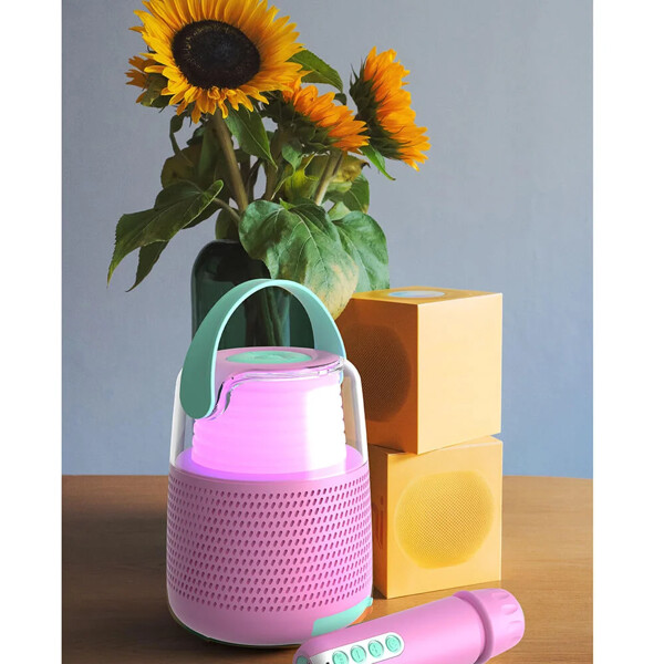 Högtalare Karaoke Kit Mic LED Rosa (Bild 7 av 9)