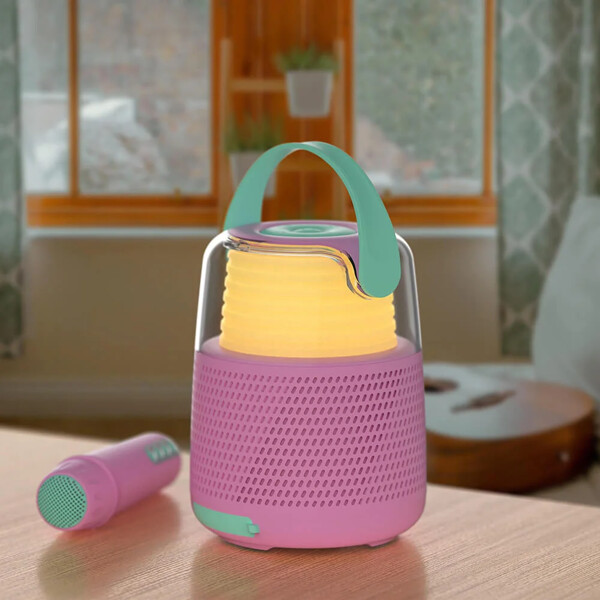 Högtalare Karaoke Kit Mic LED Rosa (Bild 8 av 9)